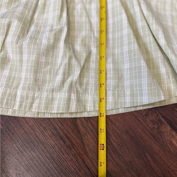 Madewell Green Plaid Tie-Waist Cotton Midi Dress Puff Sleeve Prariecore Sz L - Picture 13 of 13